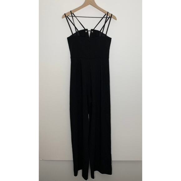 Black Halo Delia Wide Leg Jumpsuit Womens Black Size 6 - Picture 3 of 16